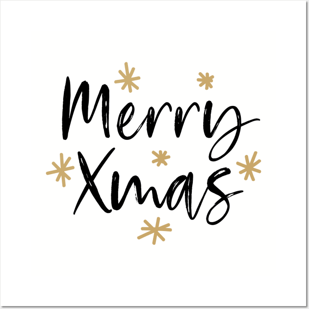 Merry Xmas Snowflake - Merry Christmas Gift - Happy Xmas Gift Wall Art by xoclothes